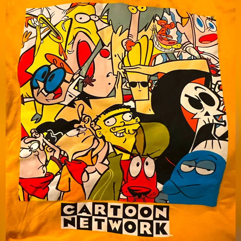 NWT Cartoon Network old school tee w/ Courage, Grimm, Johnny Bravo, Dexter L